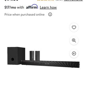 Onn new in box 5.1 soundbar subwoofer with surround sound speakers
